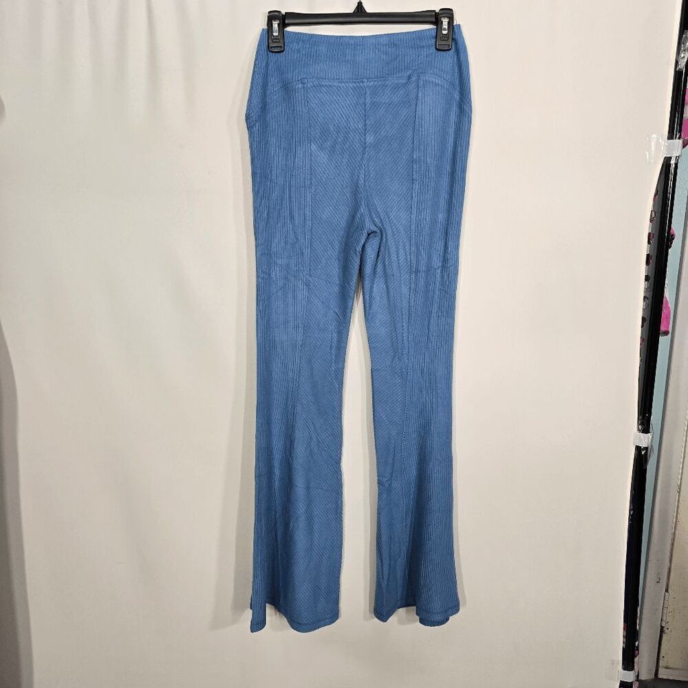 Area Stars Blue Ribbed Flare Pull On Pants Small